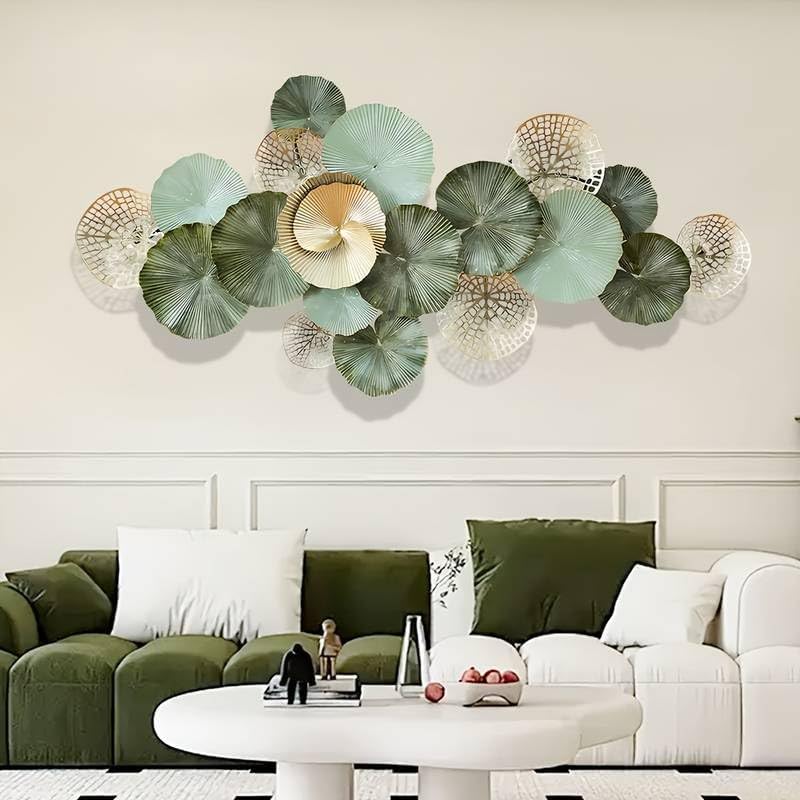 Large 3D Layered Lotus Metal Wall Art